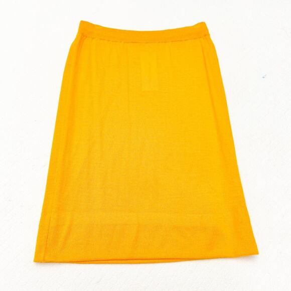 Outlander Wool Blend Midi Pencil Straight Skirt Golden Yellow Size Small - Picture 1 of 5